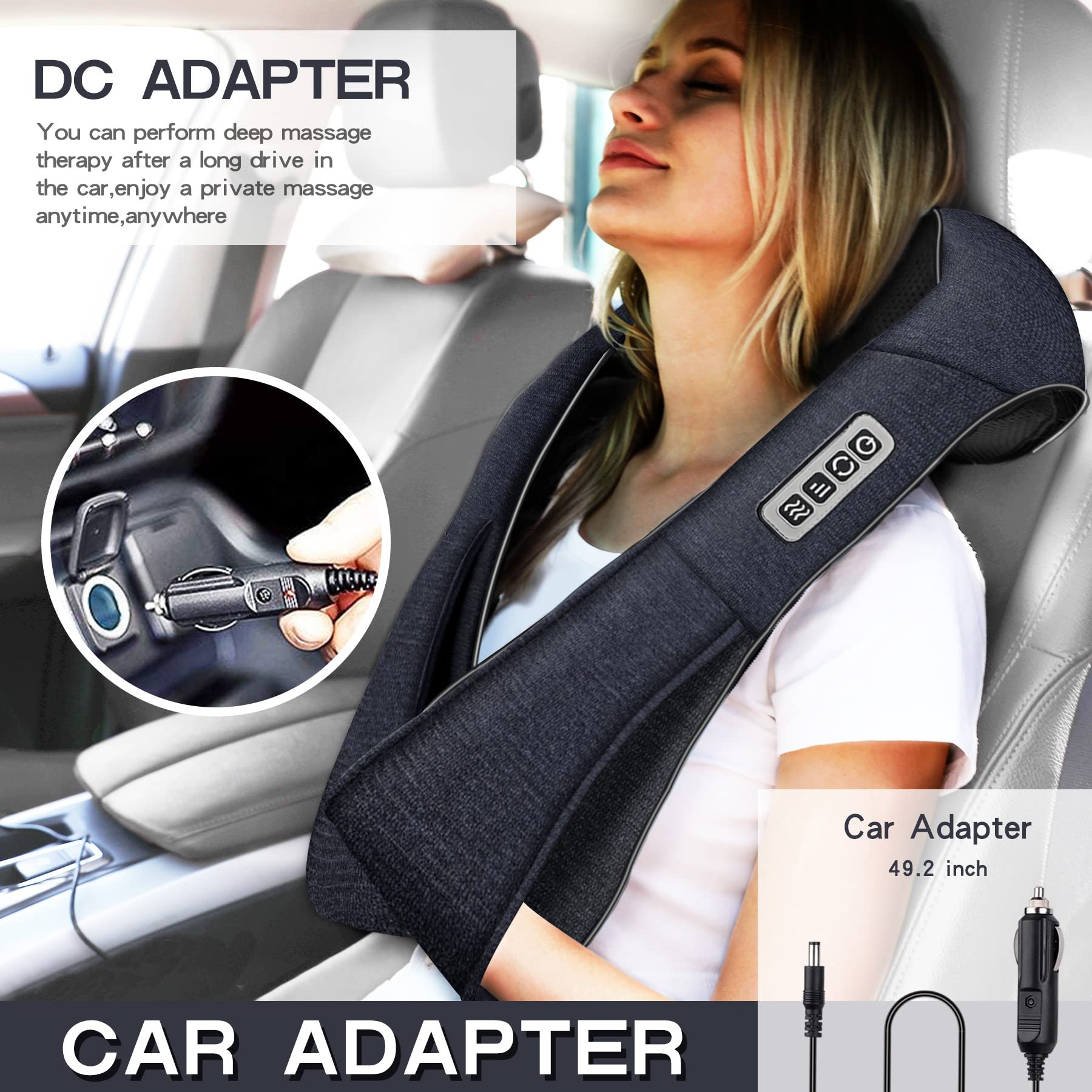 Mo Cuishle Women Men Gifts, Shiatsu Back Shoulder & Neck Massager with Heat | Electric Deep Tissue 4D Kneading Massage, Best Gifts for Mom Dad Wife Husband her Him, Christmas, Birthday (NOT Cordless)