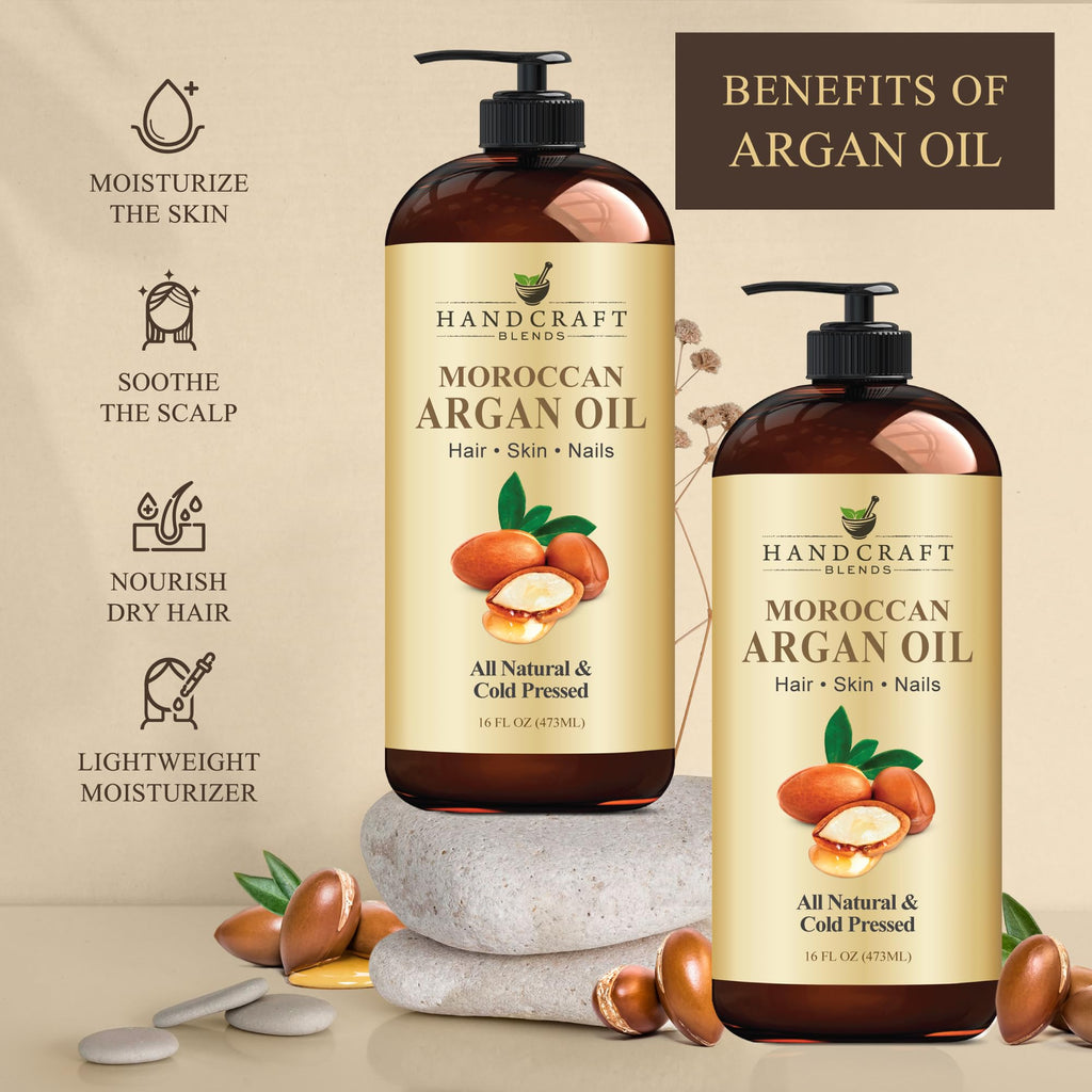 Handcraft Blends Cold-Pressed Organic Castor Oil 16 Fl Oz | Glass Bottle | Roll on Bottle | 100% Pure and Natural | Premium Grade Carrier Oil | Hair, Eyelashes and Eyebrows | Hair and Body