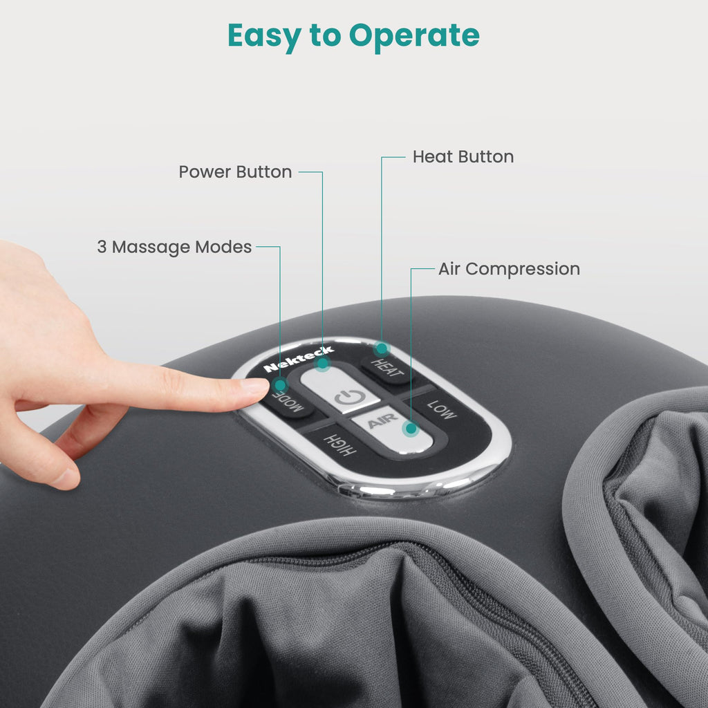 Nekteck Shiatsu Foot Massager with Heat [2026 Upgraded], 3 Modes Deep Kneading Therapy Air Compression, Feet Massage for Plantar Fasciitis, Relaxation Gifts for Men Women Mom Dad Birthday