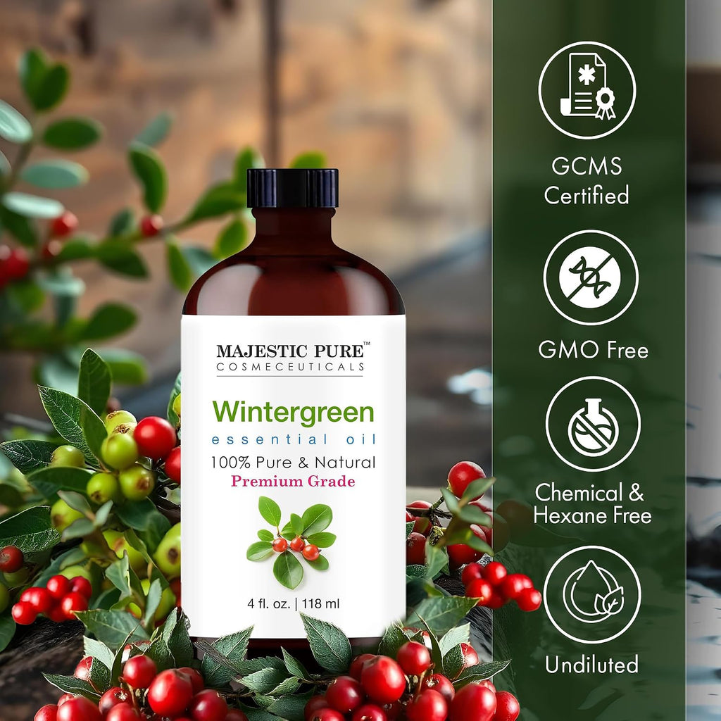 Majestic Pure Lavender Essential Oil for Diffuser - 4 Fl Oz | 100% Natural Essentials Oils for Aromatherapy, Soap and Candle Making Fragrance, Massage and Skin, Lavender Oil