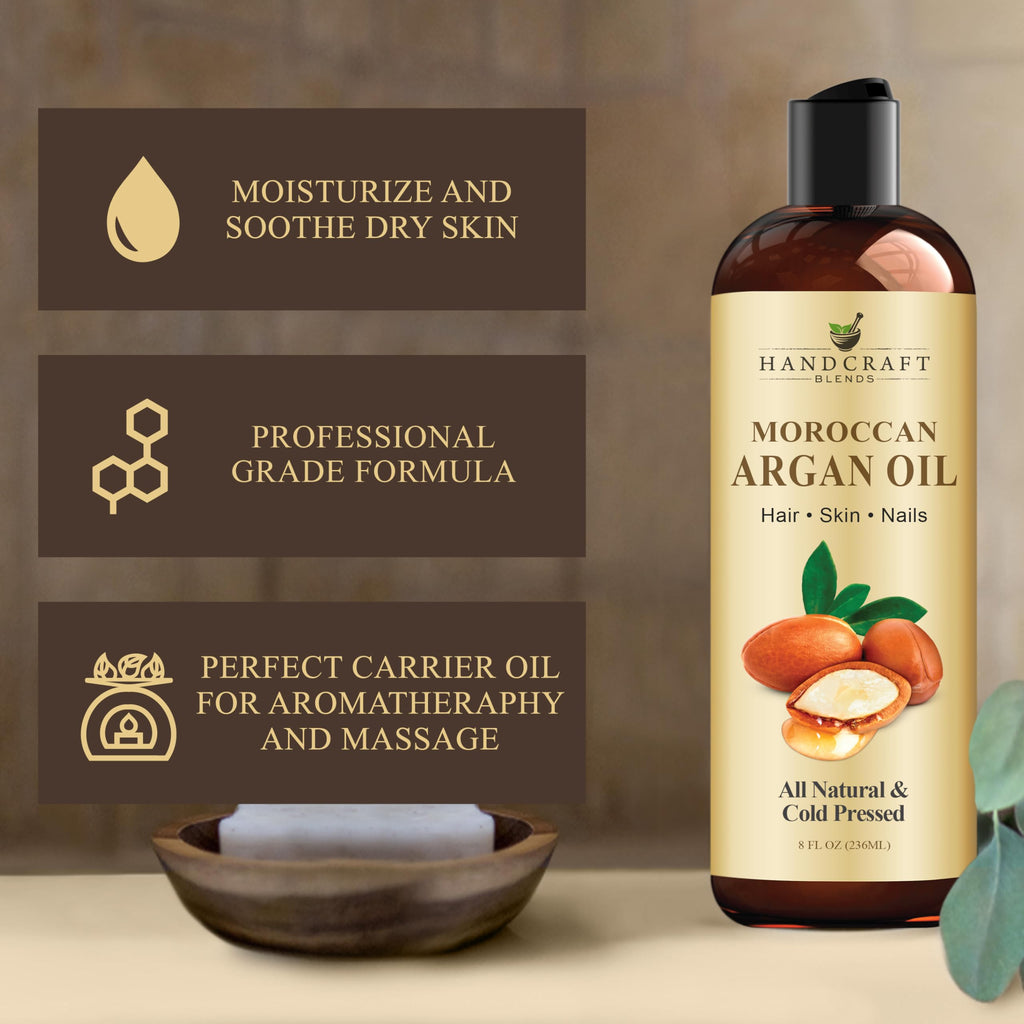 Handcraft Blends Cold-Pressed Organic Castor Oil 16 Fl Oz | Glass Bottle | Roll on Bottle | 100% Pure and Natural | Premium Grade Carrier Oil | Hair, Eyelashes and Eyebrows | Hair and Body
