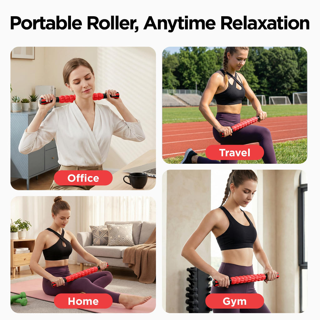 Wooden Cellulite Massage Roller for Legs and Thighs - Handheld Fascia Blaster Tool for Muscle Relief, Lymphatic Drainage & Body Sculpting - Anti Cellulite Massager for Women and Men (12 Wheel)