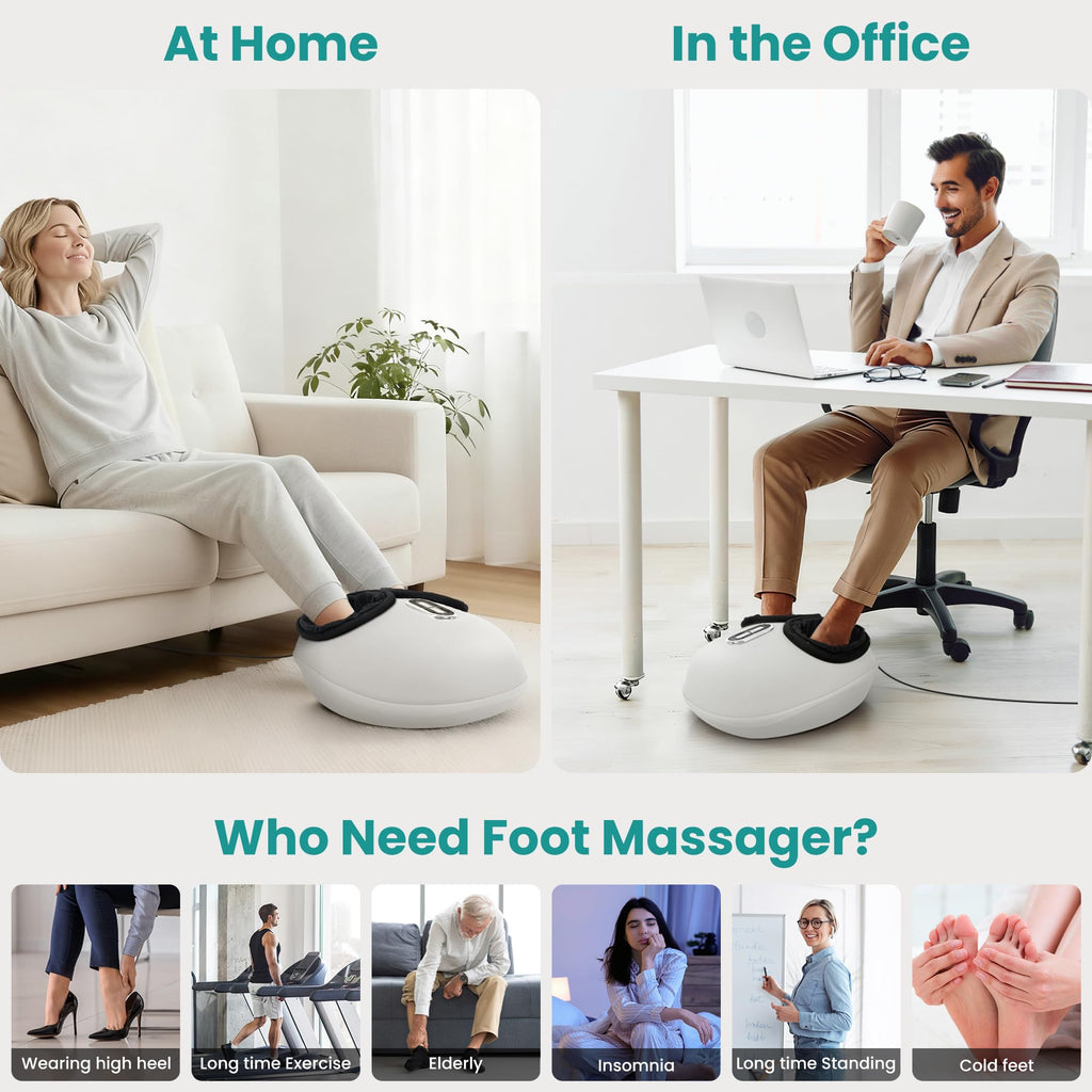 Nekteck Shiatsu Foot Massager with Heat [2026 Upgraded], 3 Modes Deep Kneading Therapy Air Compression, Feet Massage for Plantar Fasciitis, Relaxation Gifts for Men Women Mom Dad Birthday