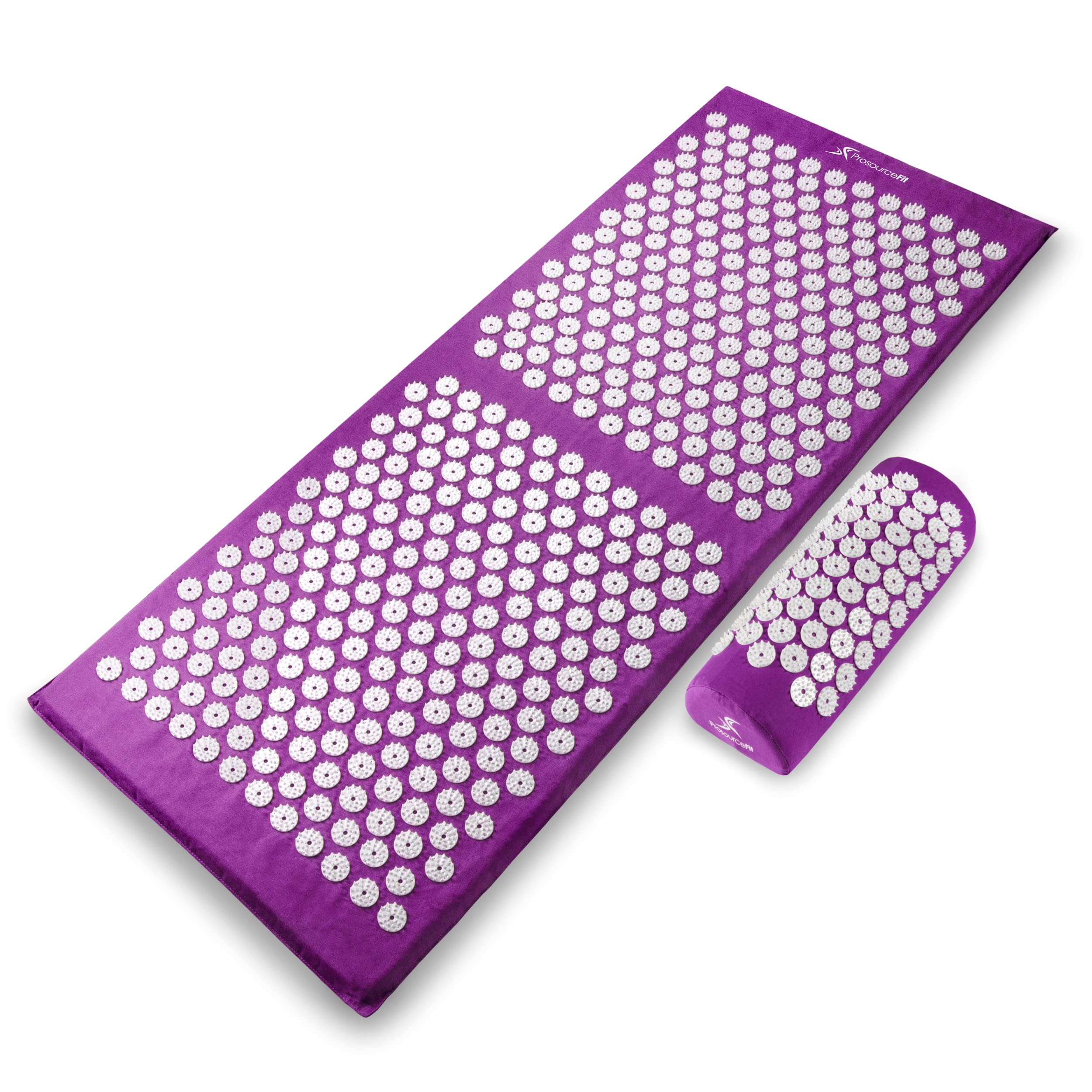 ProsourceFit Acupressure Mat and Pillow Set for Back/Neck Pain Relief and Muscle Relaxation, Grey