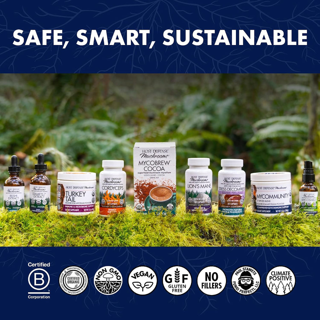 Host Defense MyCommunity Capsules, Immune Support, 120 Capsules | 17 Species Blend Organic Mushroom for Immune Support, 60 Servings