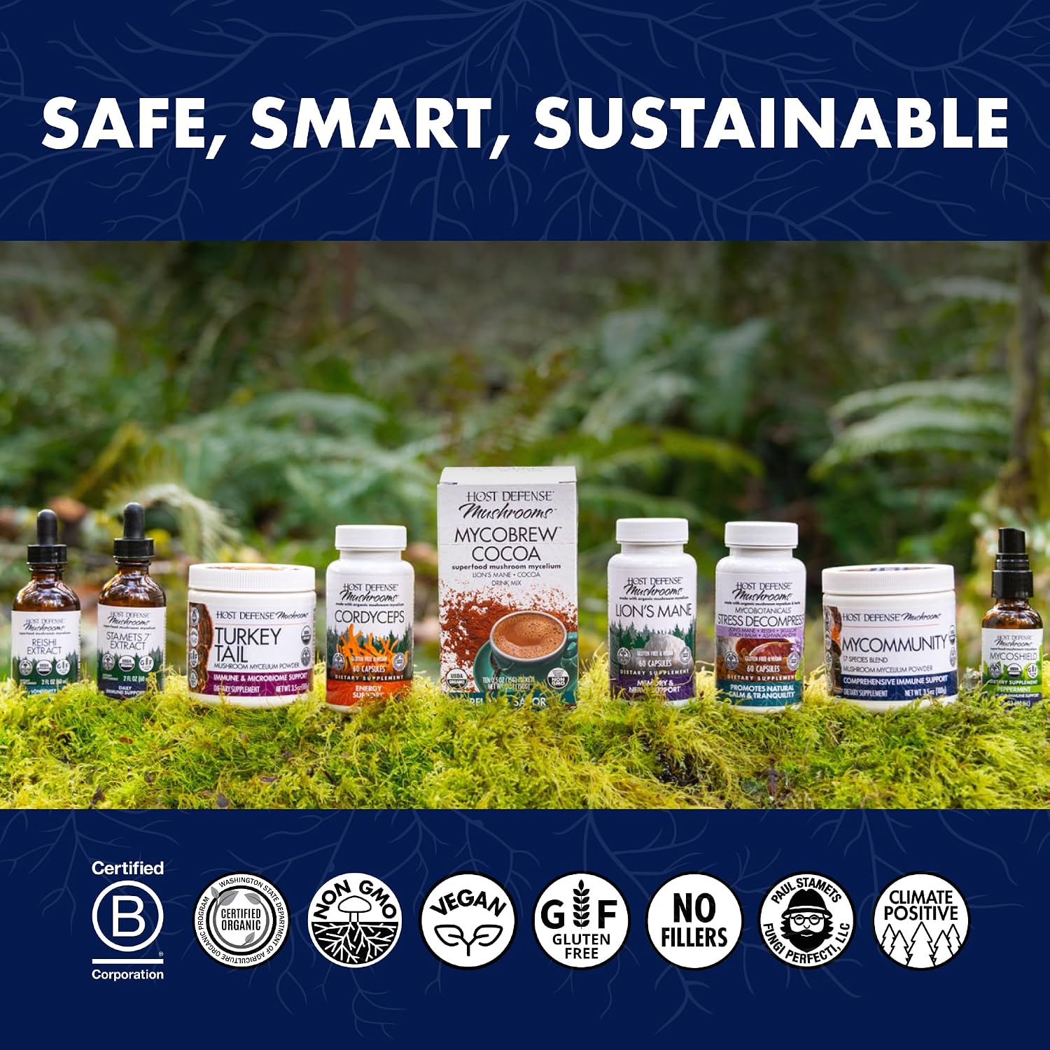Host Defense MyCommunity Capsules, Immune Support, 120 Capsules | 17 Species Blend Organic Mushroom for Immune Support, 60 Servings