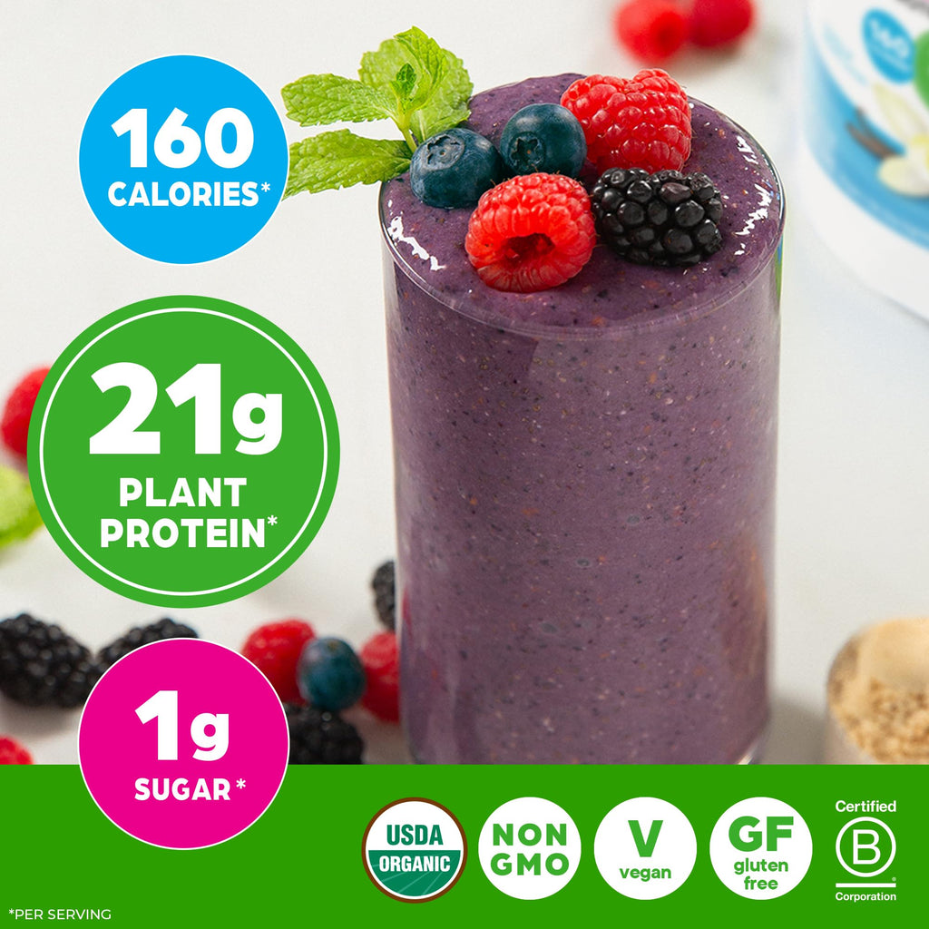 Orgain Organic Vegan 21g Protein + Superfoods Powder, Chocolate, 2.02lb | Plant based protein, 50 superfoods, 9g prebiotic fiber, gluten free, no added sugar, non-GMO, no lactose ingredients