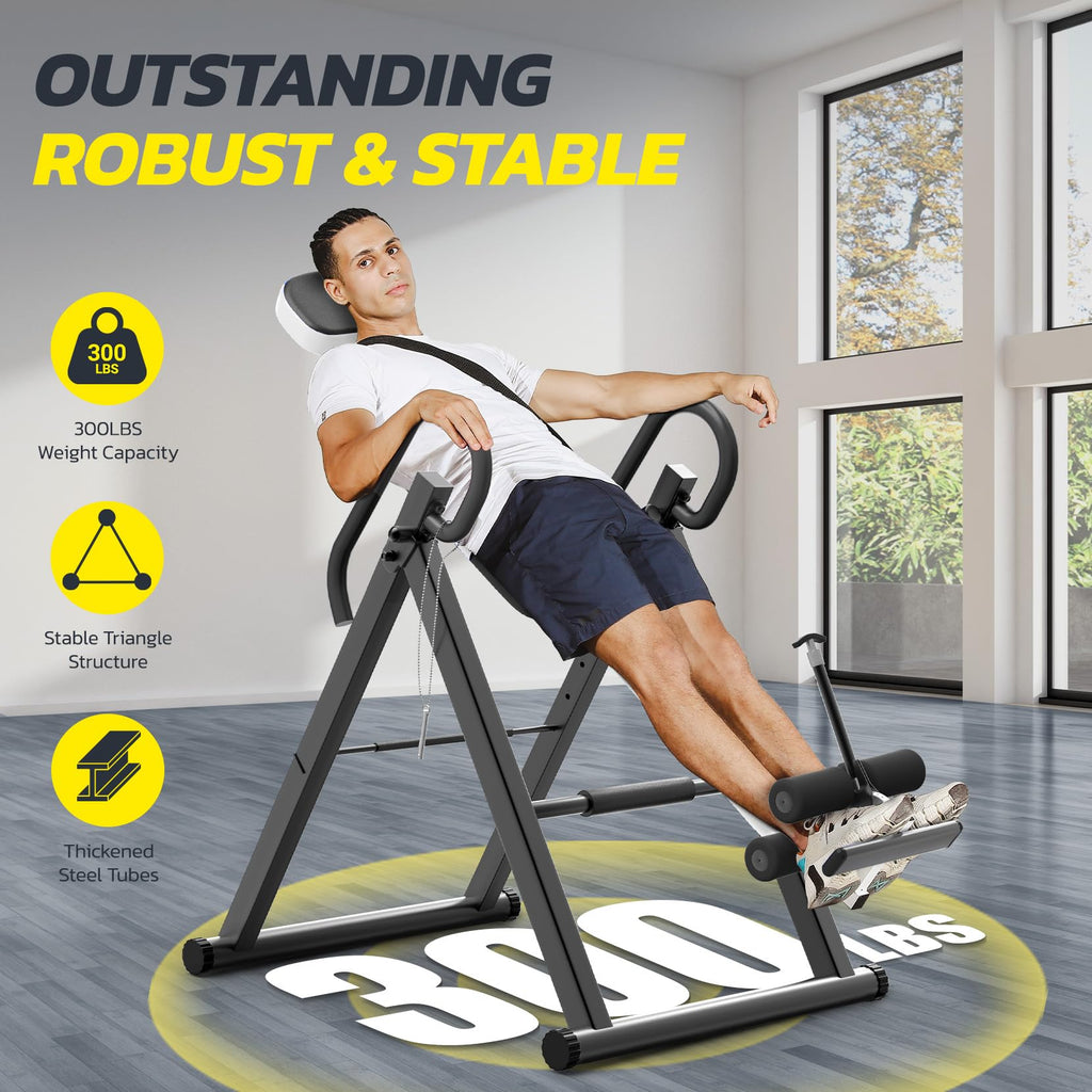 YOLEO Gravity Inversion Table for Back Pain Relief 2026 New Inversion Table | w/Lumbar Support, Easy to Assemble, Back Stretcher Machine 300 lbs