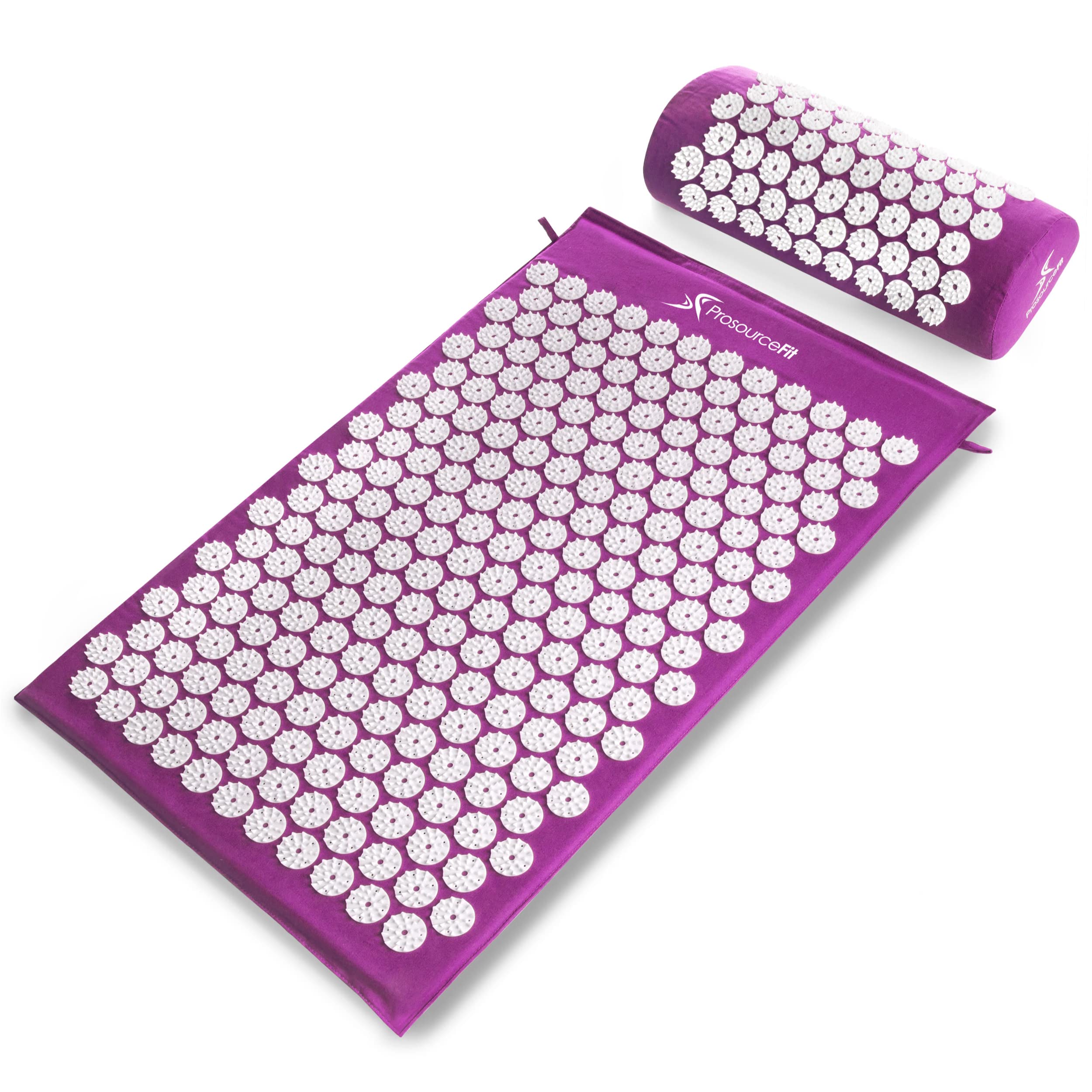 ProsourceFit Acupressure Mat and Pillow Set for Back/Neck Pain Relief and Muscle Relaxation, Grey