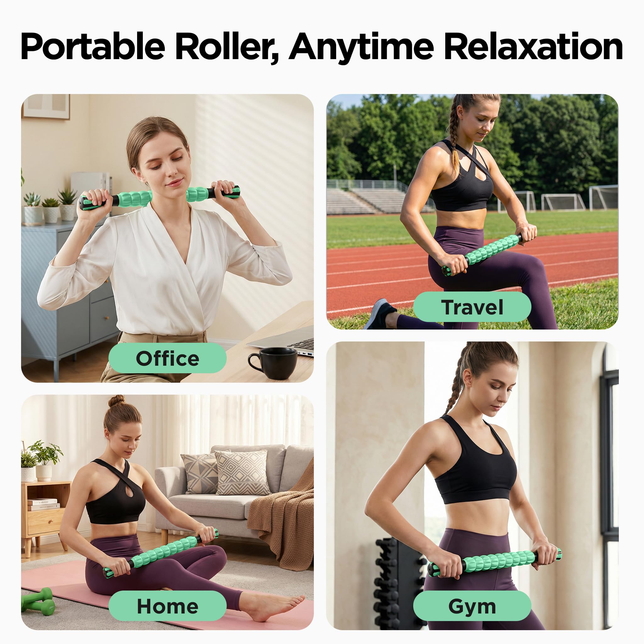 Wooden Cellulite Massage Roller for Legs and Thighs - Handheld Fascia Blaster Tool for Muscle Relief, Lymphatic Drainage & Body Sculpting - Anti Cellulite Massager for Women and Men (12 Wheel)