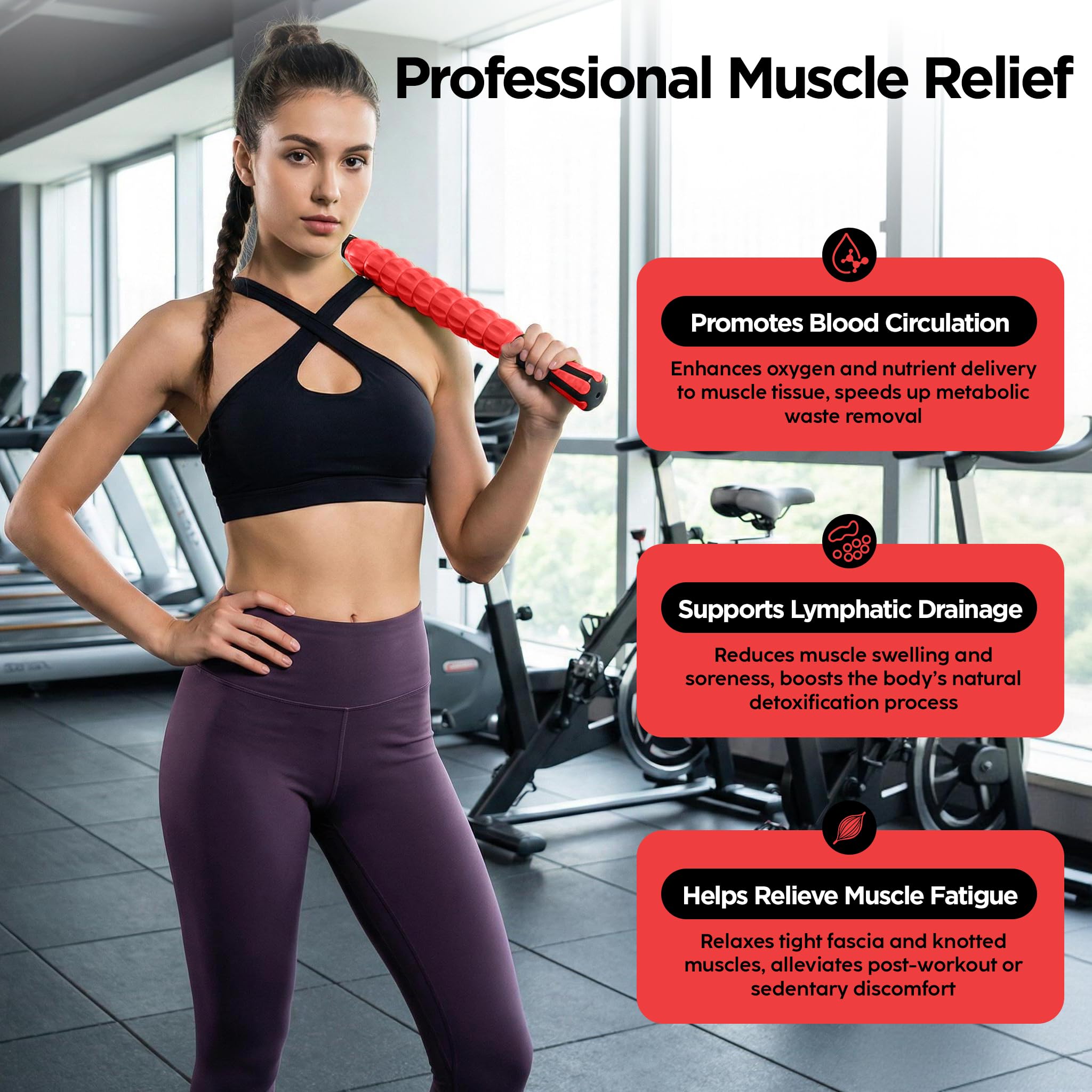 Wooden Cellulite Massage Roller for Legs and Thighs - Handheld Fascia Blaster Tool for Muscle Relief, Lymphatic Drainage & Body Sculpting - Anti Cellulite Massager for Women and Men (12 Wheel)