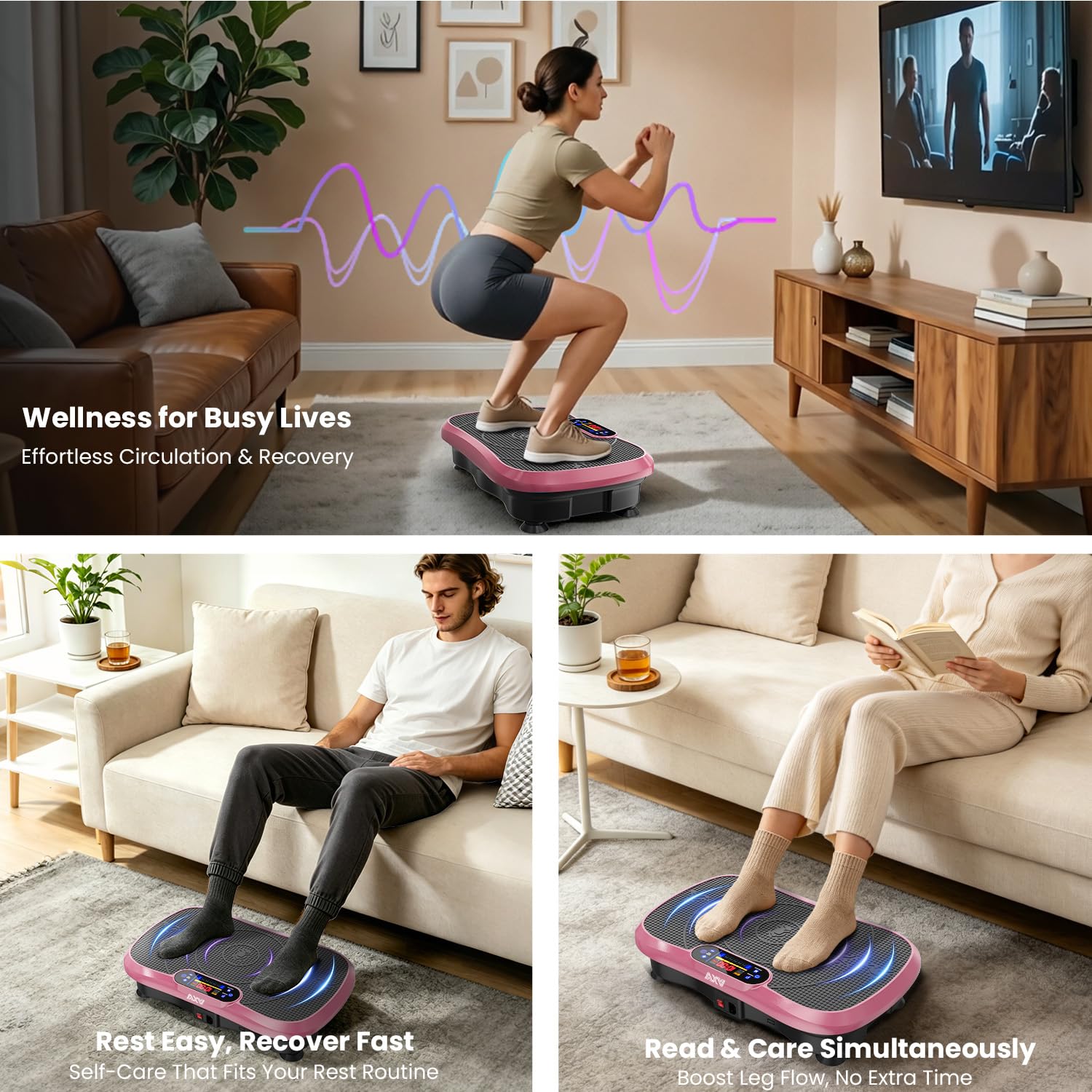 AXV Vibration Plate Exercise Machine Fitness Platform Body Vibrating Board