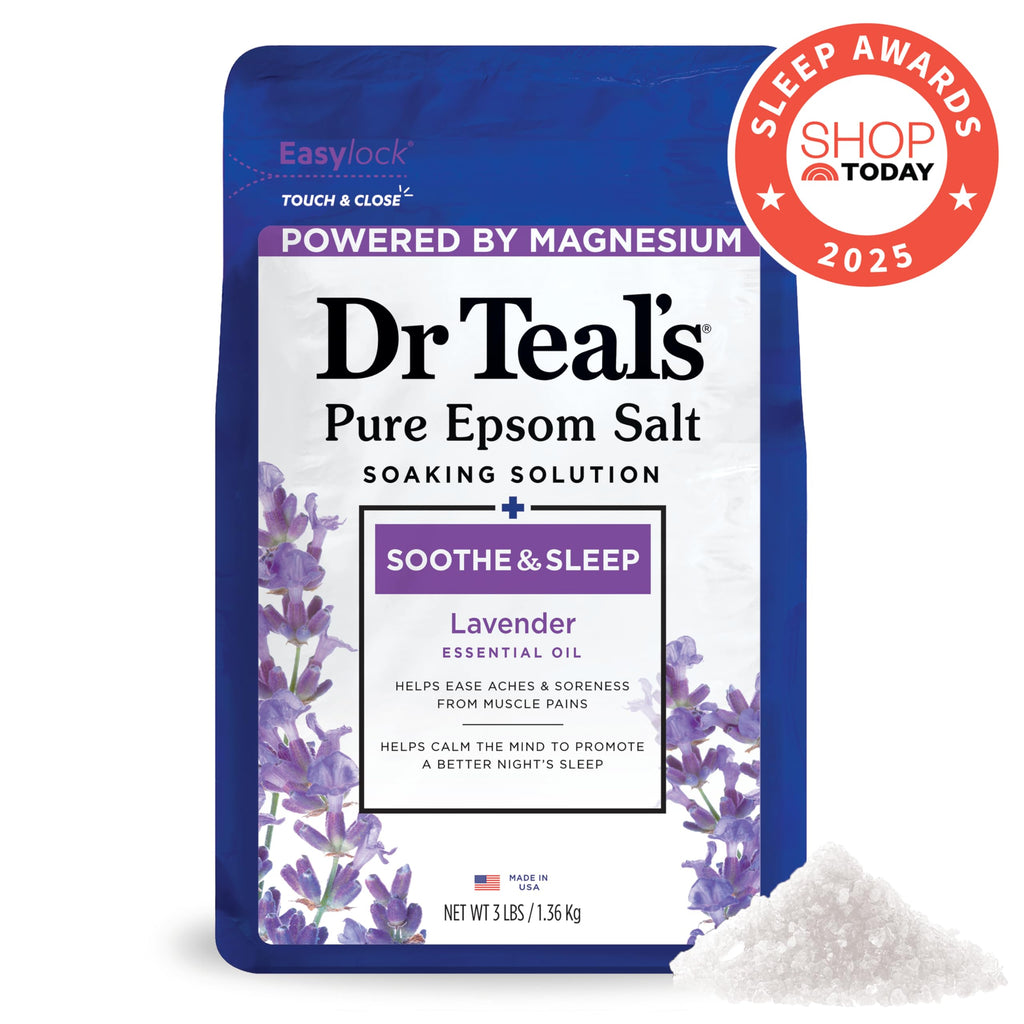 Dr Teal's Epsom Salt Magnesium Soak, Lavender, Eucalyptus & Wellness Trio, 3 lbs (Pack of 3)