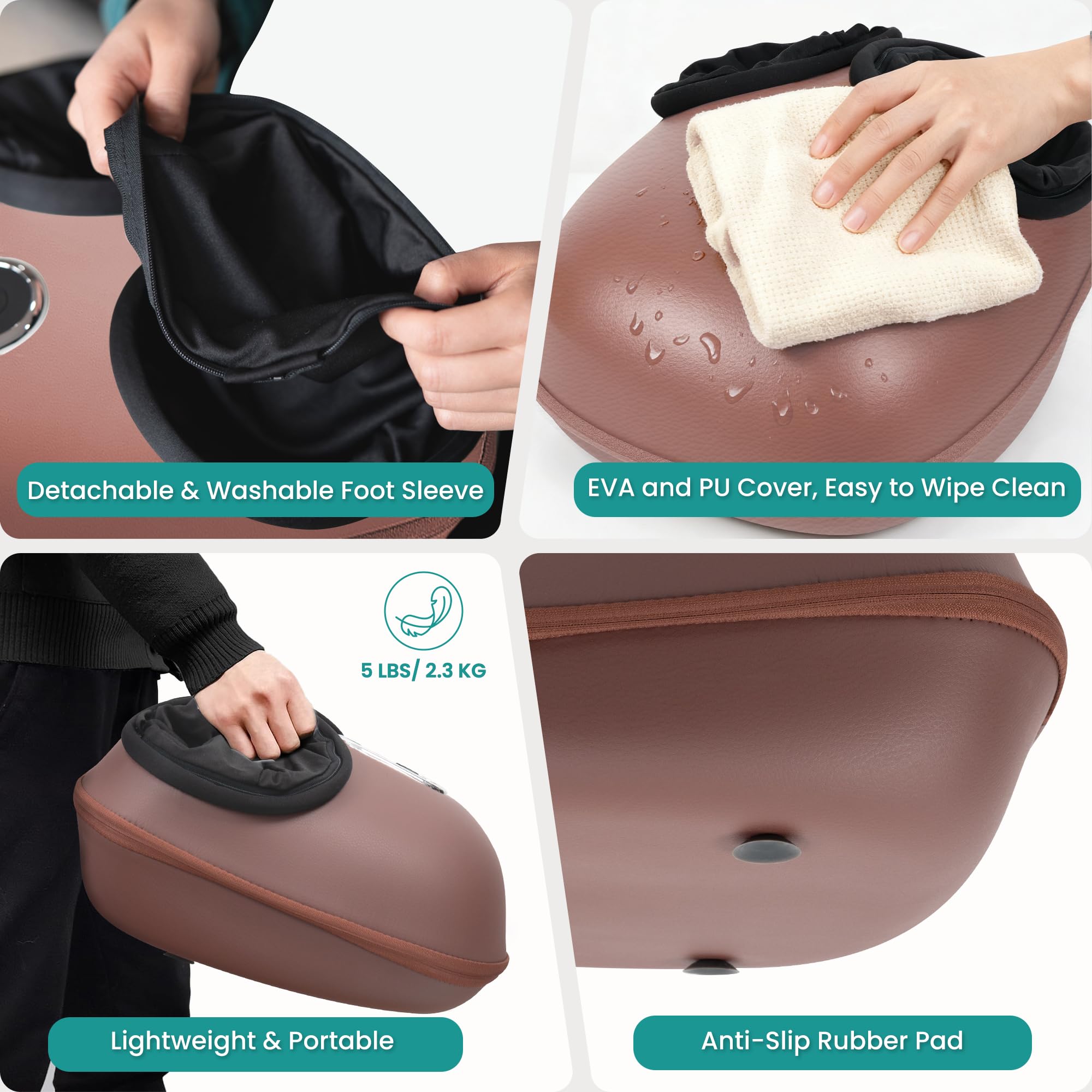 Nekteck Shiatsu Foot Massager with Heat [2026 Upgraded], 3 Modes Deep Kneading Therapy Air Compression, Feet Massage for Plantar Fasciitis, Relaxation Gifts for Men Women Mom Dad Birthday
