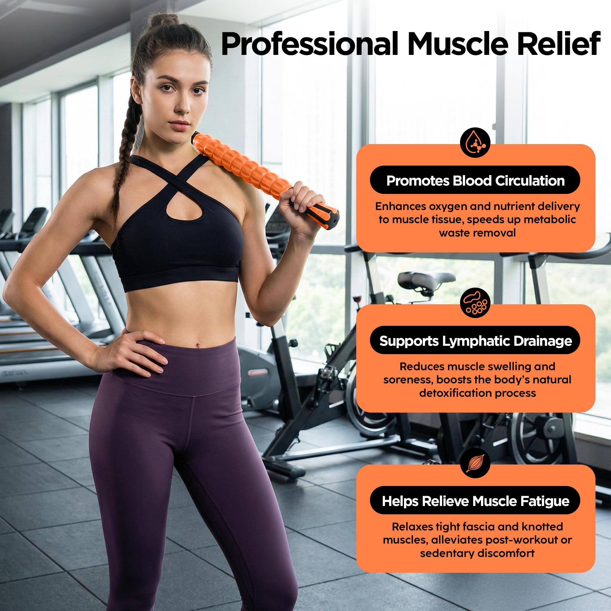 Wooden Cellulite Massage Roller for Legs and Thighs - Handheld Fascia Blaster Tool for Muscle Relief, Lymphatic Drainage & Body Sculpting - Anti Cellulite Massager for Women and Men (12 Wheel)