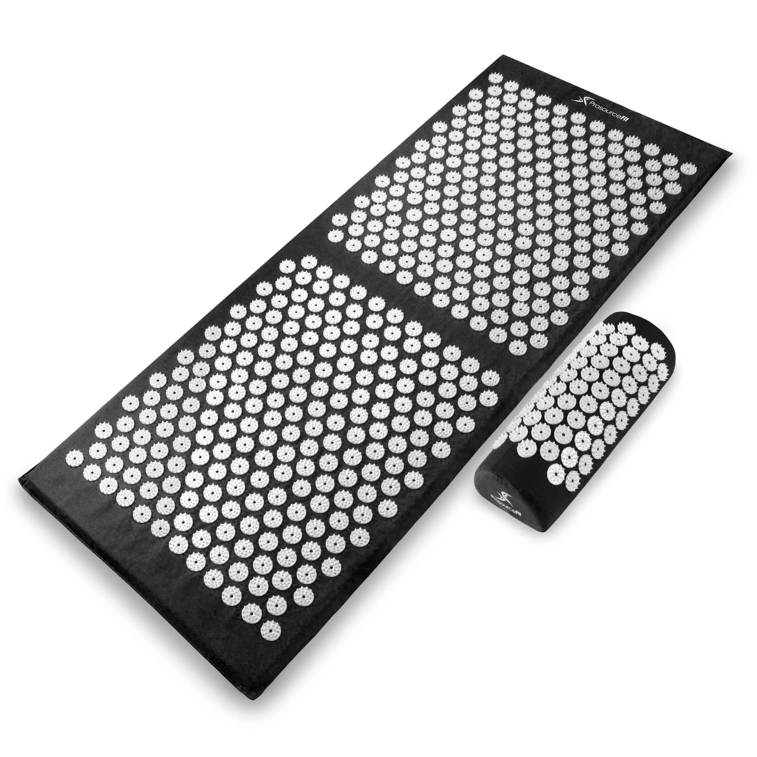 ProsourceFit Acupressure Mat and Pillow Set for Back/Neck Pain Relief and Muscle Relaxation, Grey
