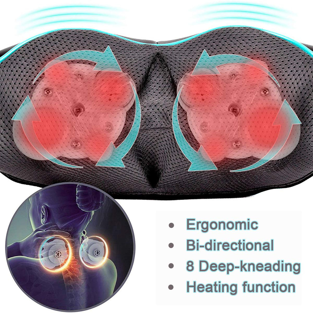 Mo Cuishle Women Men Gifts, Shiatsu Back Shoulder & Neck Massager with Heat | Electric Deep Tissue 4D Kneading Massage, Best Gifts for Mom Dad Wife Husband her Him, Christmas, Birthday (NOT Cordless)