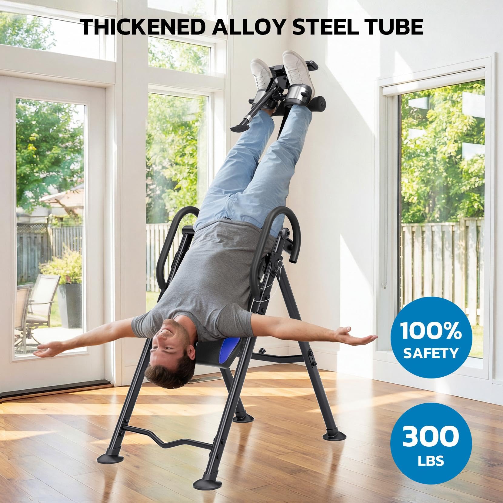 YOLEO Gravity Inversion Table for Back Pain Relief 2026 New Inversion Table | w/Lumbar Support, Easy to Assemble, Back Stretcher Machine 300 lbs