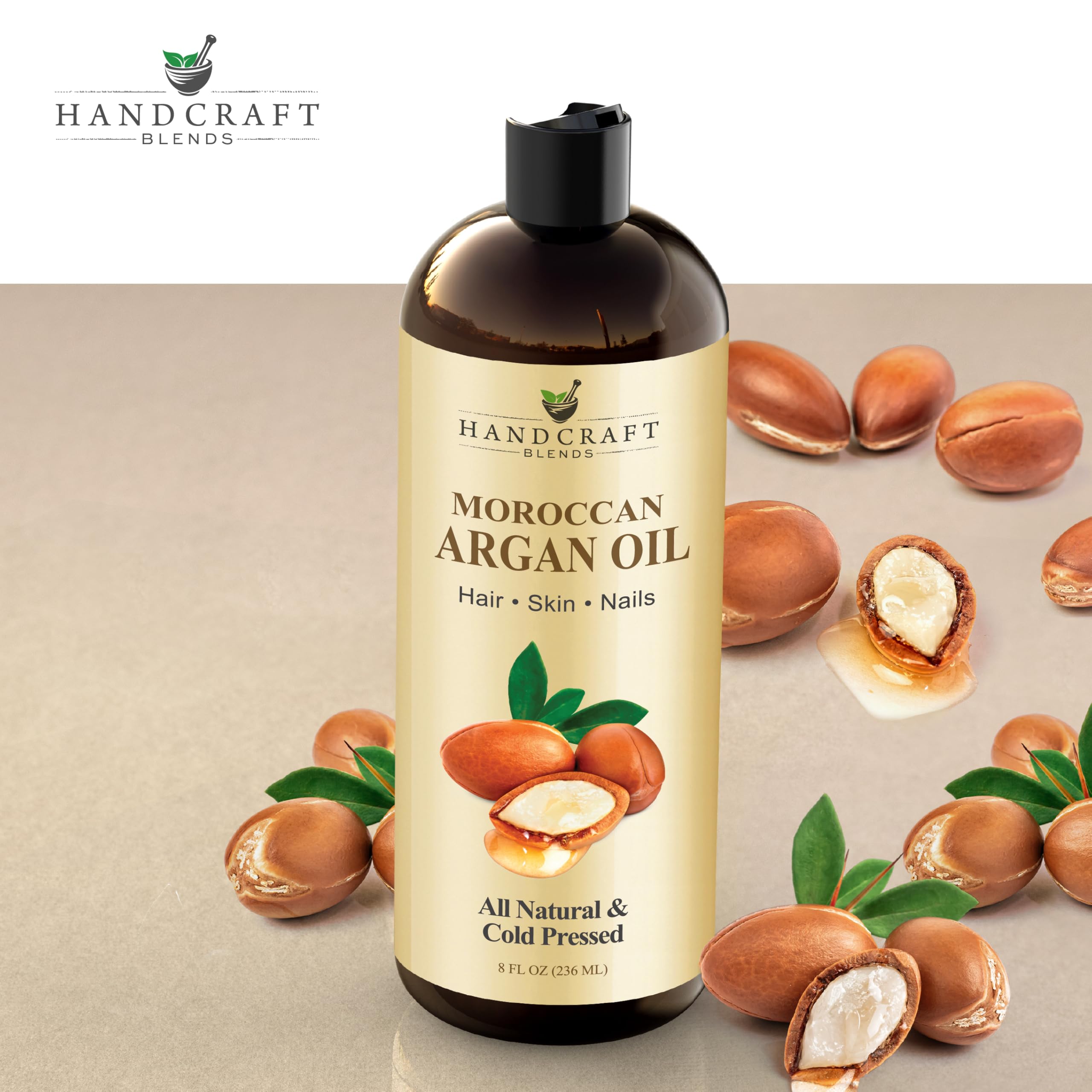 Handcraft Blends Cold-Pressed Organic Castor Oil 16 Fl Oz | Glass Bottle | Roll on Bottle | 100% Pure and Natural | Premium Grade Carrier Oil | Hair, Eyelashes and Eyebrows | Hair and Body