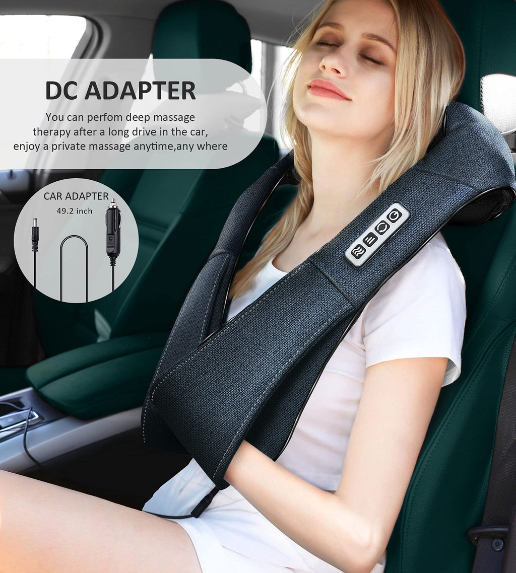 Mo Cuishle Women Men Gifts, Shiatsu Back Shoulder & Neck Massager with Heat | Electric Deep Tissue 4D Kneading Massage, Best Gifts for Mom Dad Wife Husband her Him, Christmas, Birthday (NOT Cordless)