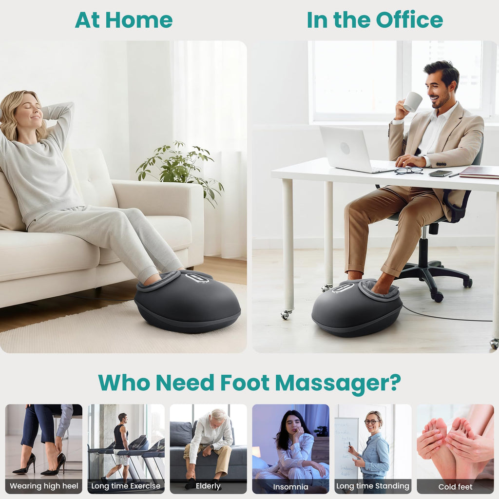 Nekteck Shiatsu Foot Massager with Heat [2026 Upgraded], 3 Modes Deep Kneading Therapy Air Compression, Feet Massage for Plantar Fasciitis, Relaxation Gifts for Men Women Mom Dad Birthday