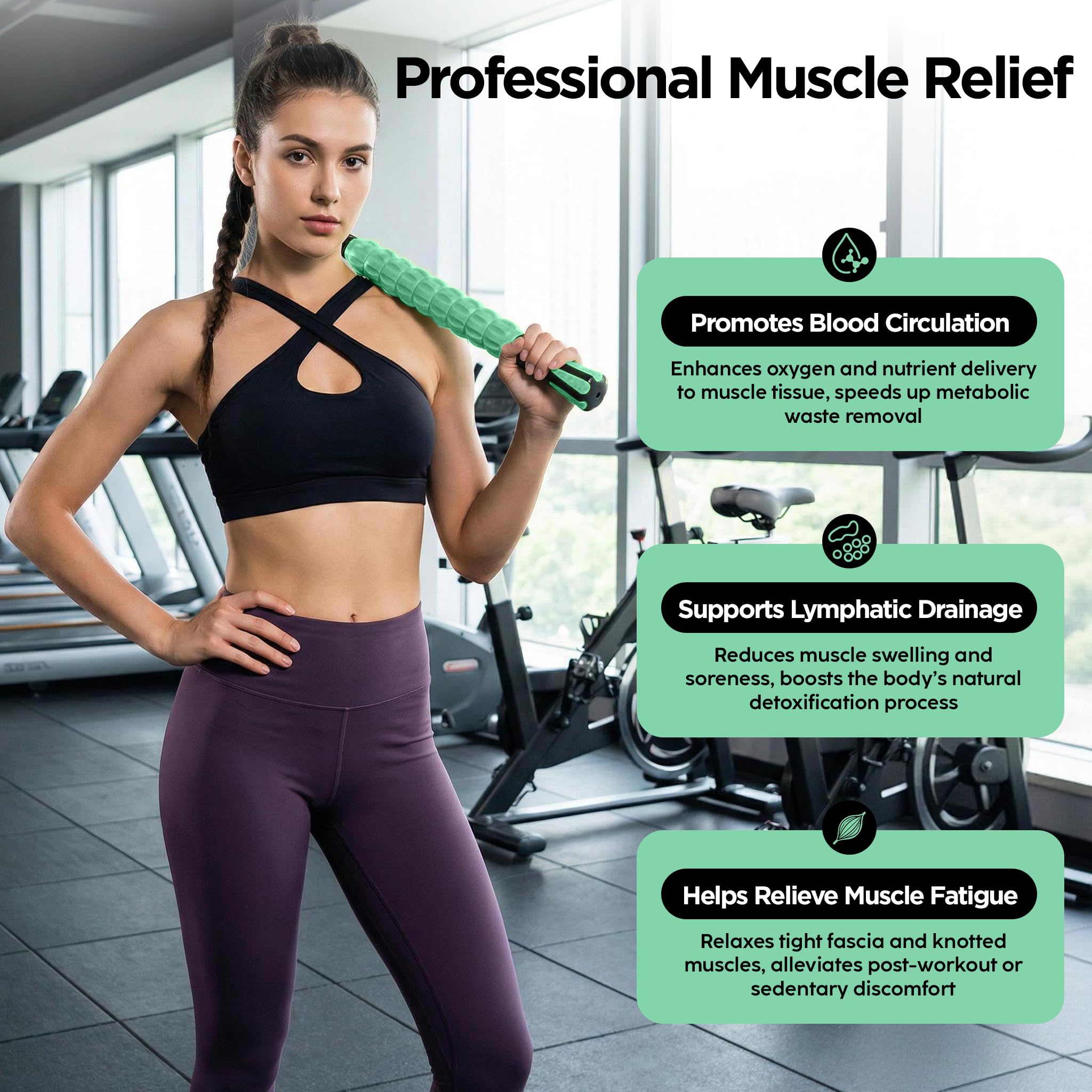 Wooden Cellulite Massage Roller for Legs and Thighs - Handheld Fascia Blaster Tool for Muscle Relief, Lymphatic Drainage & Body Sculpting - Anti Cellulite Massager for Women and Men (12 Wheel)