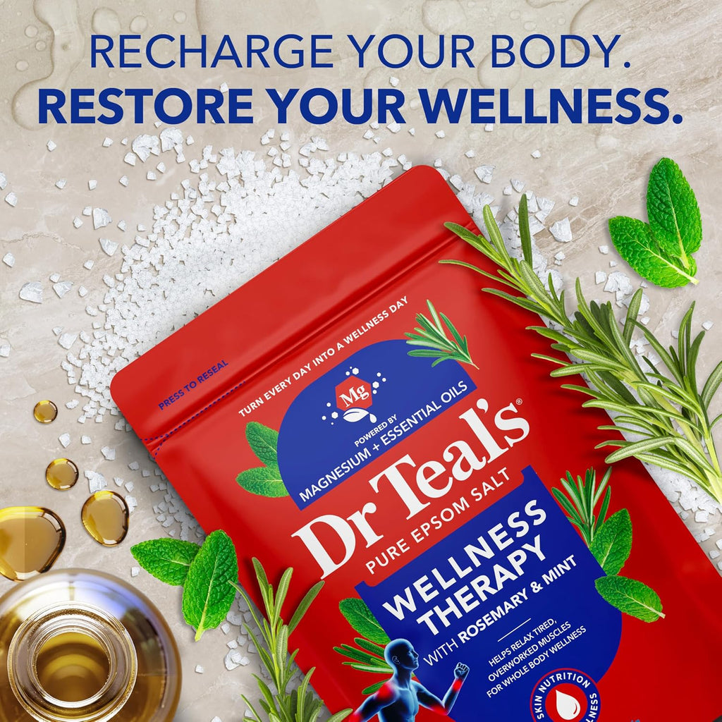 Dr Teal's Epsom Salt Magnesium Soak, Lavender, Eucalyptus & Wellness Trio, 3 lbs (Pack of 3)